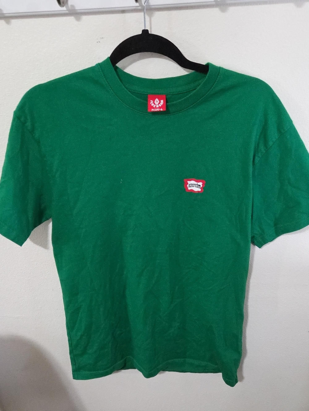Icecream Green Crewneck T-Shirt with Red Logo Patch